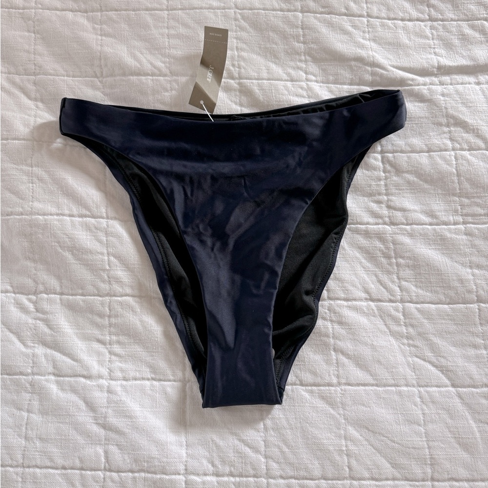 NWT J Crew High-rise Cheeky Bikini Bottom, Navy, Size Small